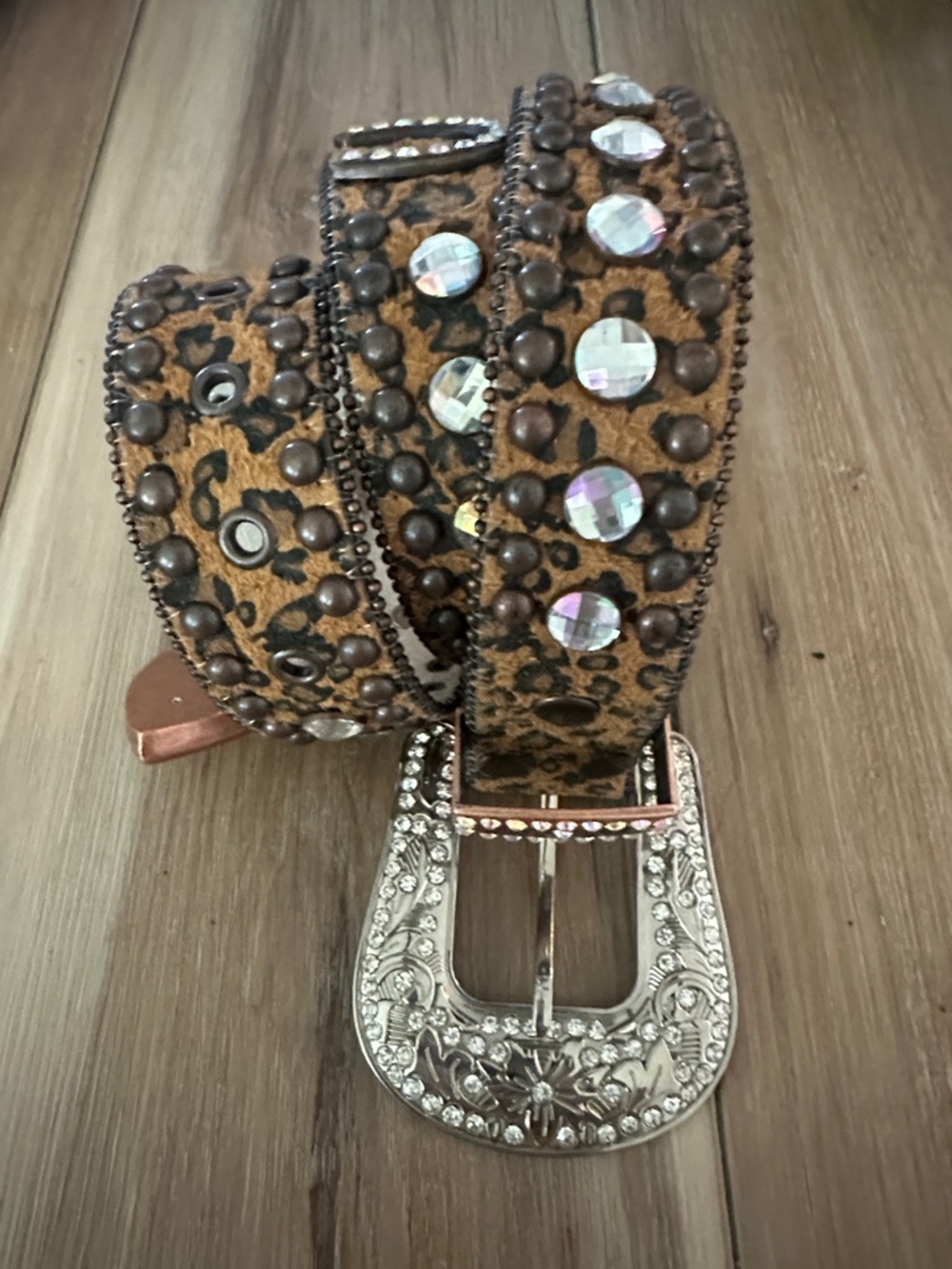 Blazing Roxx Western Animal Print Bling Belt M